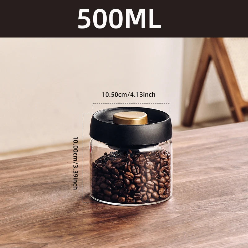 Vacuum-Sealed Glass Jar – Keeps Coffee, Tea & Grains Fresh!