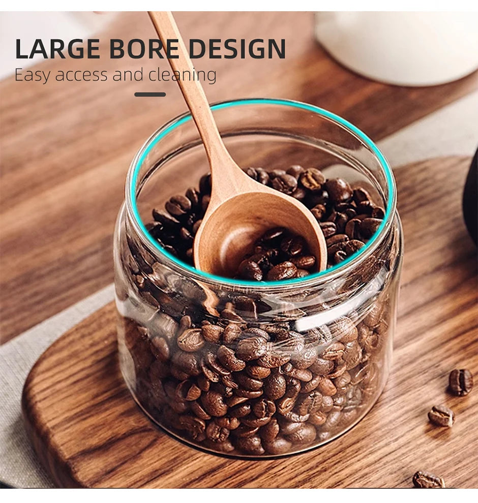 Vacuum-Sealed Glass Jar – Keeps Coffee, Tea & Grains Fresh!