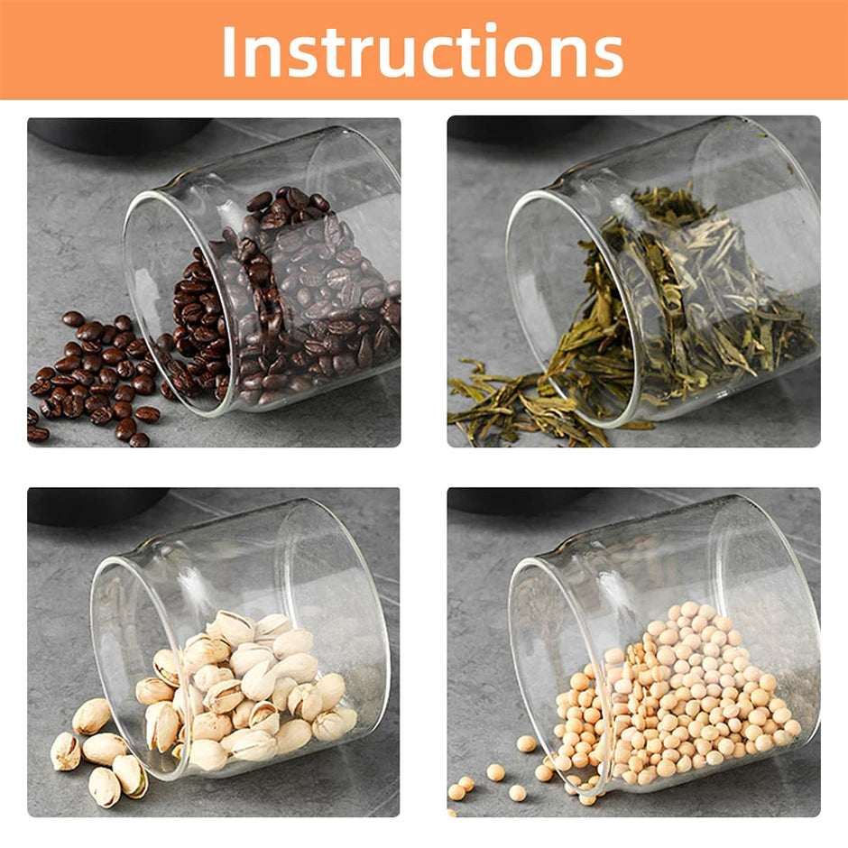 Vacuum-Sealed Glass Jar – Keeps Coffee, Tea & Grains Fresh!
