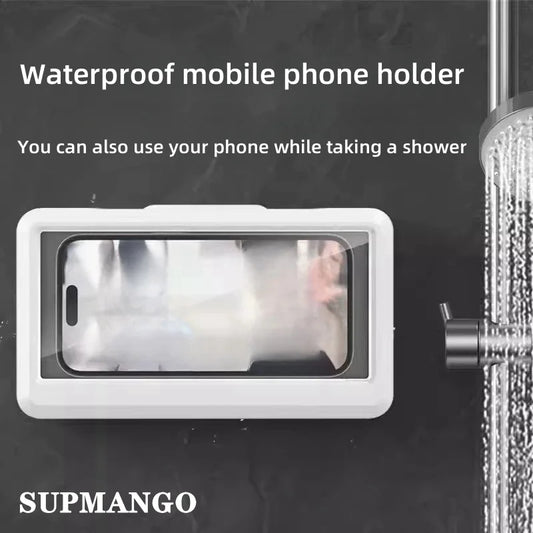 Waterproof Bathroom Phone Holder – Wall-Mounted Touchscreen Case for Shower & Bath