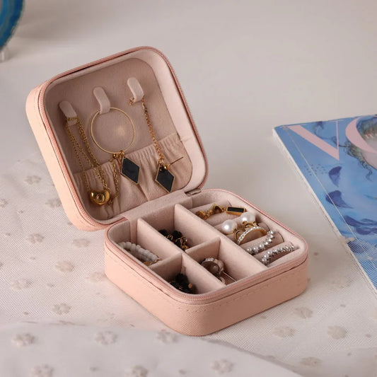 Mini Jewelry Storage Box – Portable PU Leather Organizer for Travel & Home